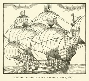 Le valorose imprese di Sir Francis Drake, 1587 da English School